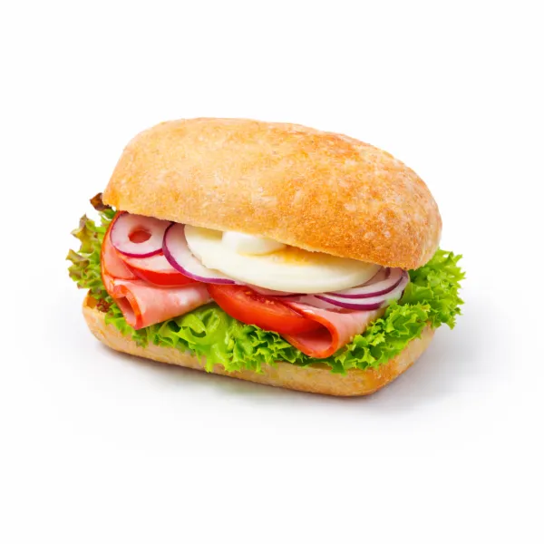 Ciabatta z jajkiem i szynką