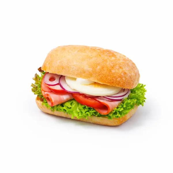 Ciabatta z jajkiem i szynką